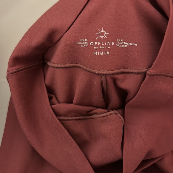 Offline by Aerie Crossover Real Me High Rise 7/8 Leggings Rose Pink Medium - Picture 12 of 12